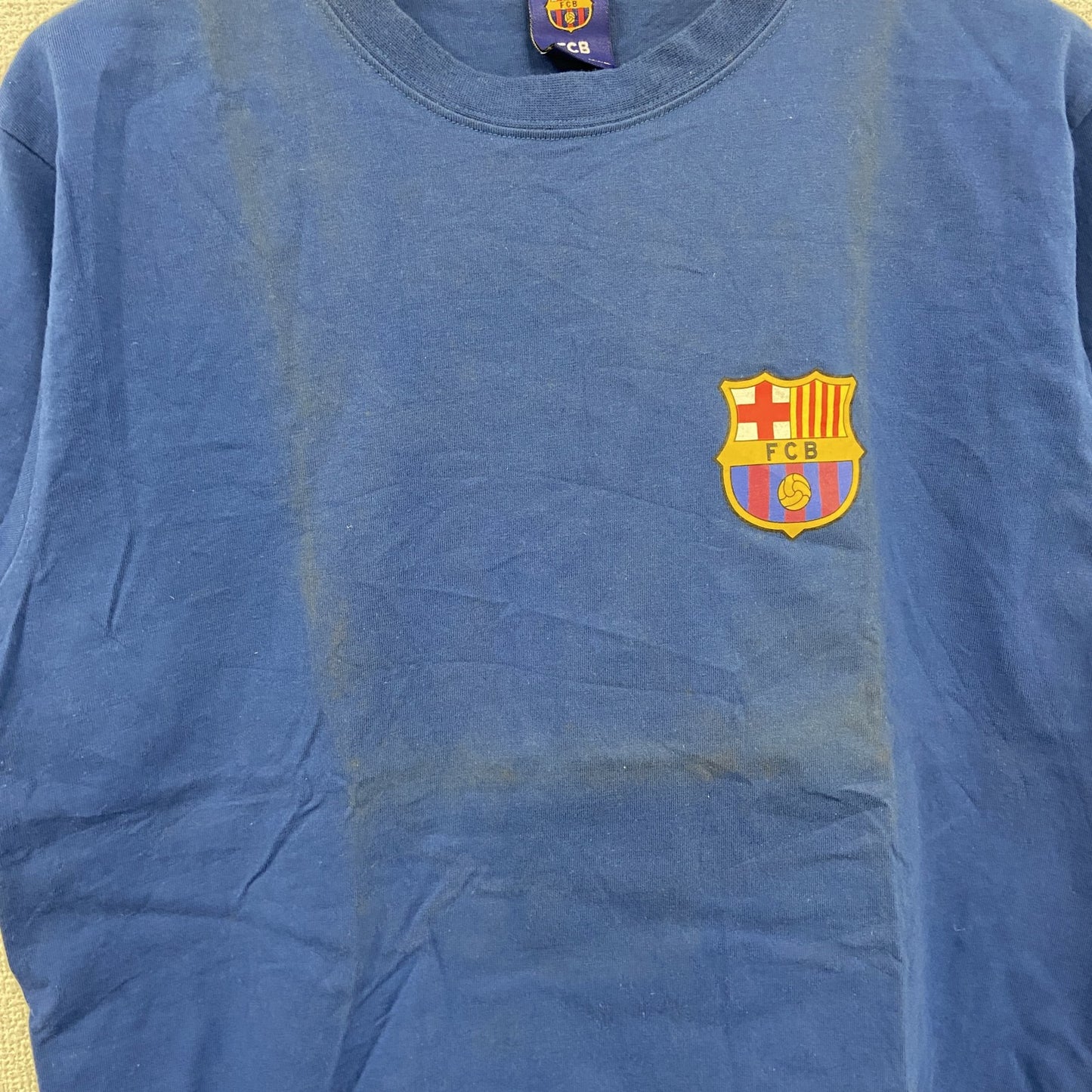 FCB　FCバルセロナ　半袖Tシャツ　ユニフォームT　ゲームシャツ　ロナウジーニョ　背番号　青　ブルー