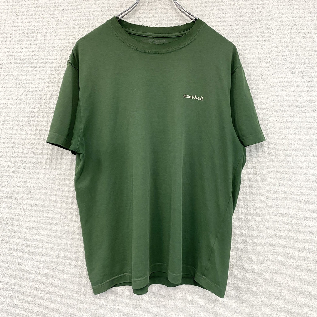Mont-bell　モンベル　半袖プリントTシャツ　深緑　ディープグリーン