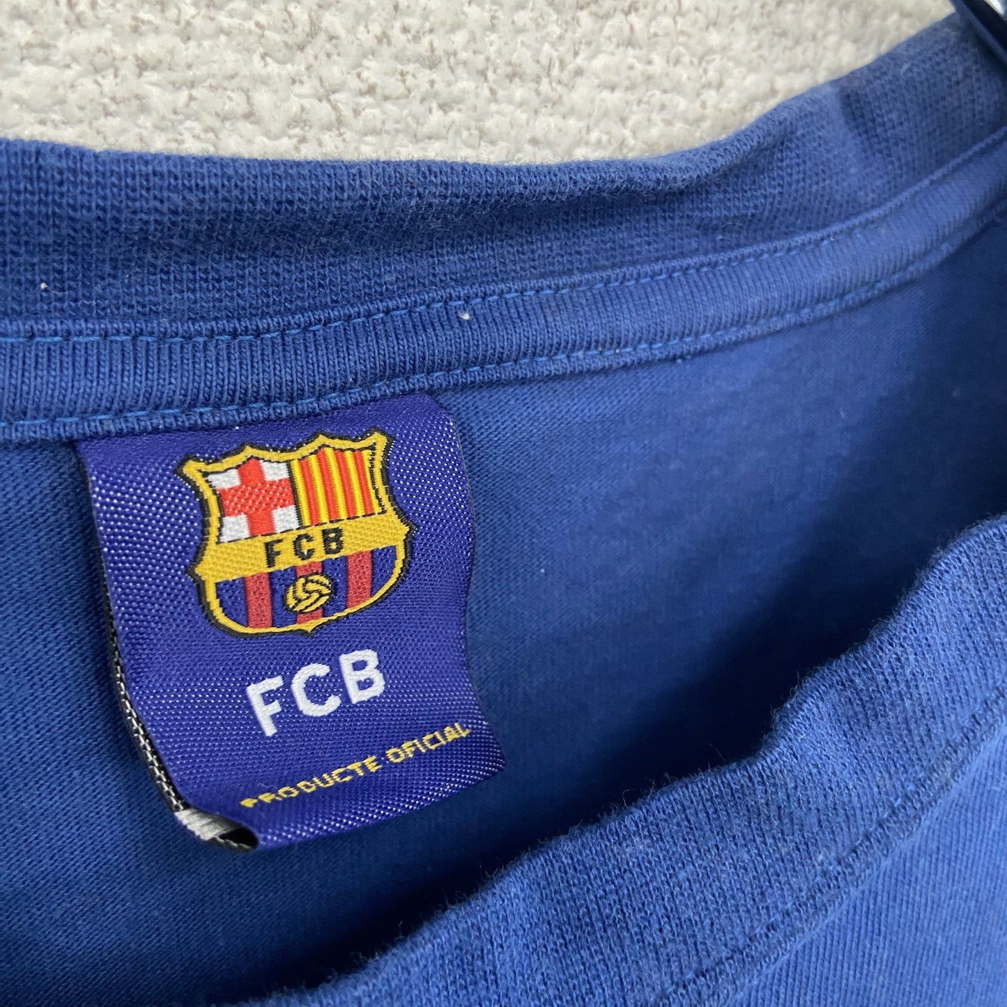 FCB　FCバルセロナ　半袖Tシャツ　ユニフォームT　ゲームシャツ　ロナウジーニョ　背番号　青　ブルー