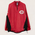 Majestic　マジェスティック　MLB　Reds　レッズ　ハーフジッププルオーバージャケット　赤　レッド　Lサイズ