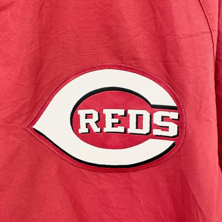 Majestic　マジェスティック　MLB　Reds　レッズ　ハーフジッププルオーバージャケット　赤　レッド　Lサイズ