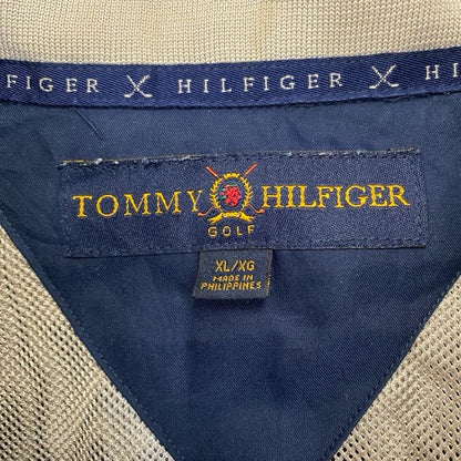 古着 used　TOMMYHILFIGER　半袖アノラックパーカー　ナイロンプルオーバー　ノームコア　レトロ　ネイビー　XLサイズ
