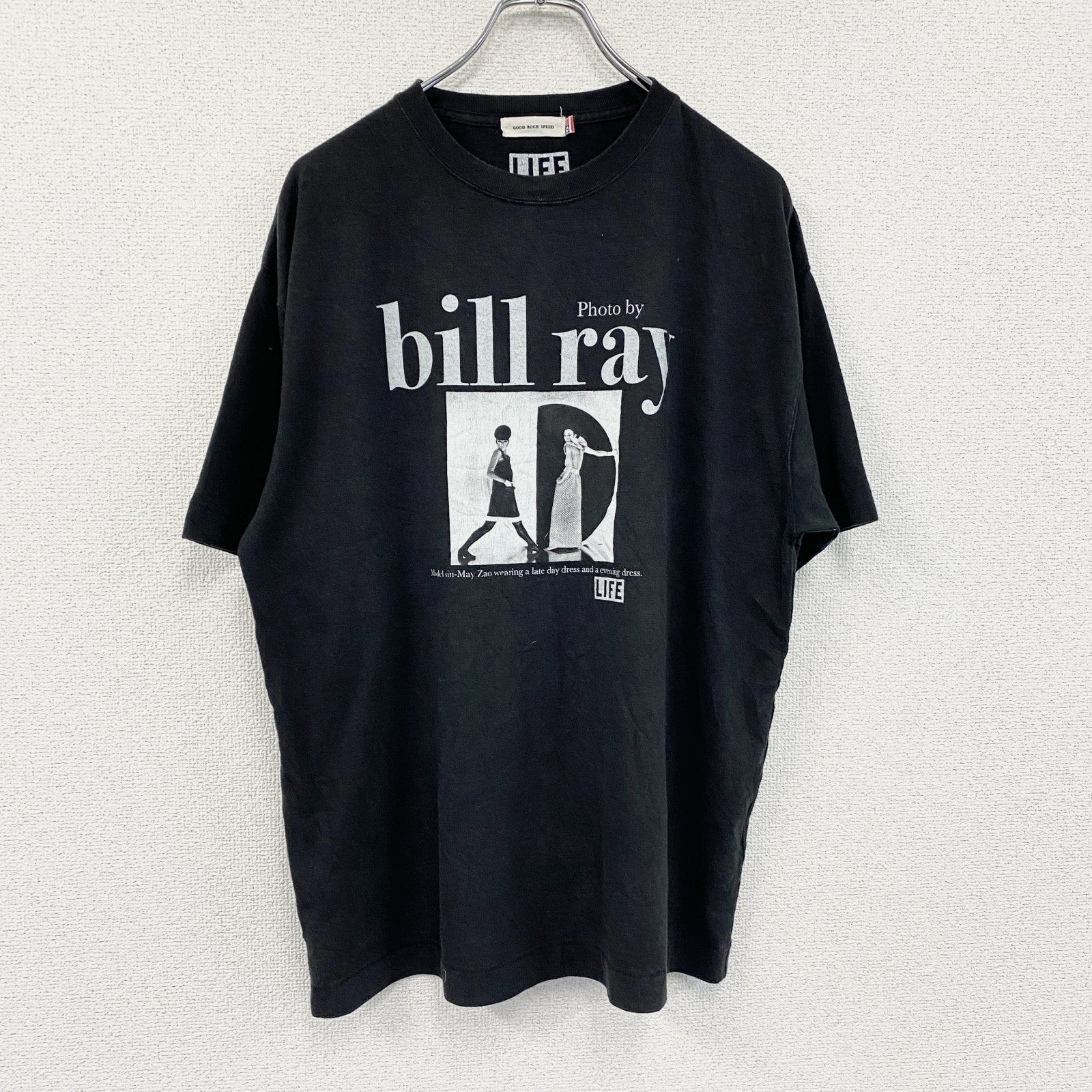 LIFE　bill ray　半袖プリントTシャツ　シングルステッチ　黒　ブラック　Lサイズ