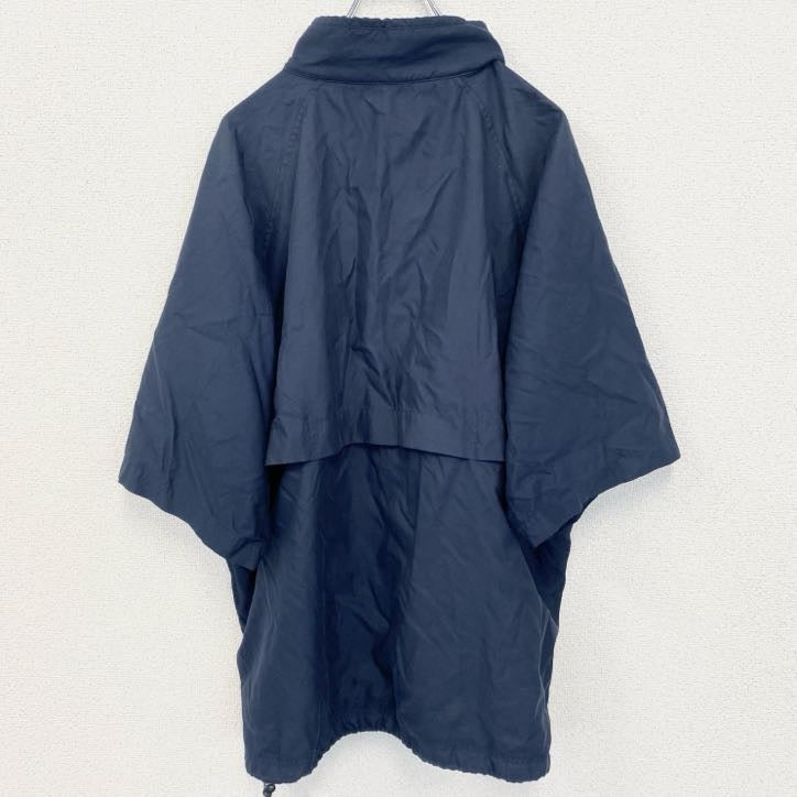 古着 used　TOMMYHILFIGER　半袖アノラックパーカー　ナイロンプルオーバー　ノームコア　レトロ　ネイビー　XLサイズ