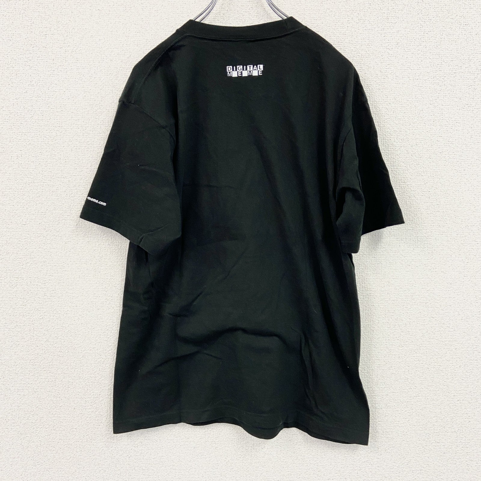 Print star　半袖プリント人物Tシャツ　和柄　漢字プリント　黒　ブラック　Lサイズ