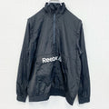 古着 used　Reebok　半袖アノラックパーカー　長袖ナイロンプルオーバー　ロゴプリント　アウトドア　２way　黒　XXLサイズ