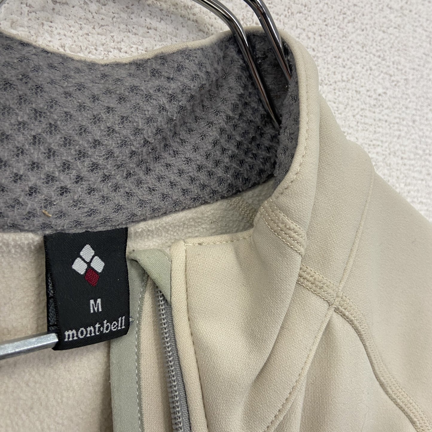 mont-bell　モンベル　CLIMAPLUS　フリースジャケット/ボアジャケット　ロゴ刺繡　クリーム　Mサイズ