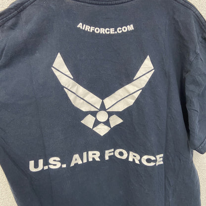 古着 used　U.S.AIR FORCE ユーエスエアフォース　半袖プリントＴシャツ　アメリカ空軍　黒　ブラック　クルーネック