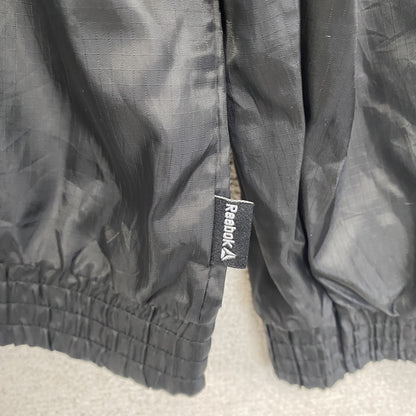 古着 used　Reebok　半袖アノラックパーカー　長袖ナイロンプルオーバー　ロゴプリント　アウトドア　２way　黒　XXLサイズ