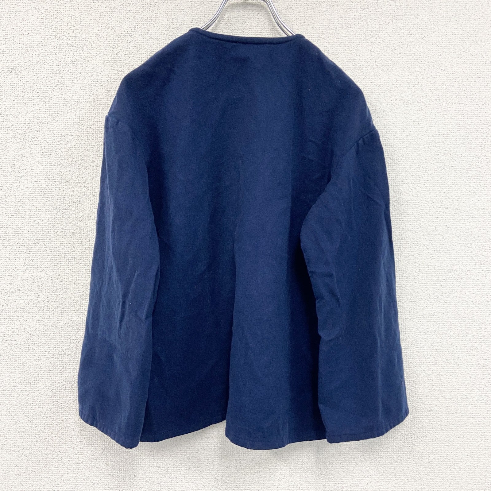 70s　PENDELTON　ペンドルトン　ウールハーフジップジャケット　ノーカラージャケット　紺　ネイビー　13-14サイズ