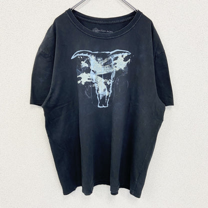 古着 used　Calvin Klein カルバンクラインジーンズ　半袖デザインプリントTシャツ　ビックシルエット　XXXLサイズ