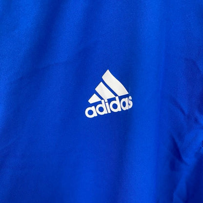 古着 used　Adidas アディダス　半袖ハーフジップナイロンプルオーバー　BIG BLUE BAND　青　XXLサイズ
