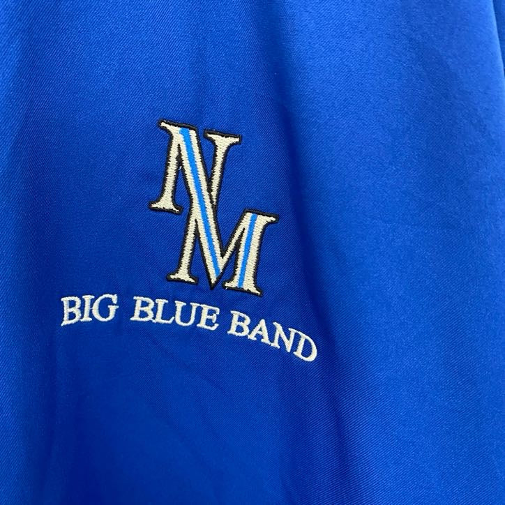 古着 used　Adidas アディダス　半袖ハーフジップナイロンプルオーバー　BIG BLUE BAND　青　XXLサイズ