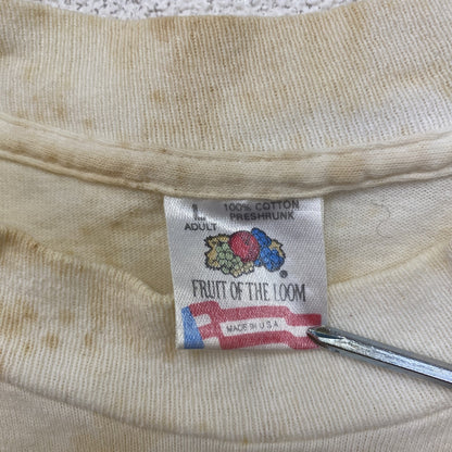 90s　FRUIT OF THE LOOM　フルーツオブザルーム　半袖Tシャツ　シングルステッチ　ホワイト　Lサイズ