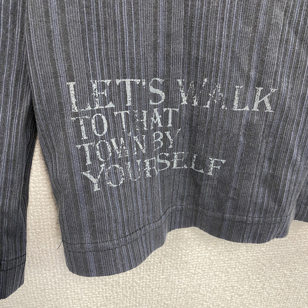 Y2K　長袖Tシャツ/ロンT　Vネック　黒　ブラック　Mサイズ　