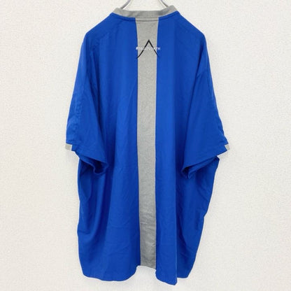 古着 used　Adidas アディダス　半袖ハーフジップナイロンプルオーバー　BIG BLUE BAND　青　XXLサイズ