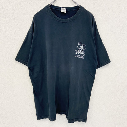 古着 used　GILDAN ギルダン　半袖バックプリントTシャツ　パイレーツ　スカル　海賊　ドクロイラスト　XLサイズ