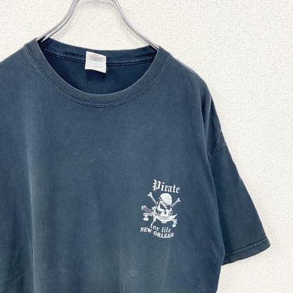 古着 used　GILDAN ギルダン　半袖バックプリントTシャツ　パイレーツ　スカル　海賊　ドクロイラスト　XLサイズ