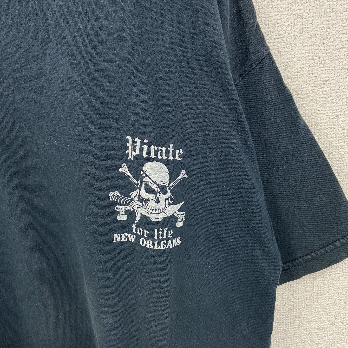 古着 used　GILDAN ギルダン　半袖バックプリントTシャツ　パイレーツ　スカル　海賊　ドクロイラスト　XLサイズ