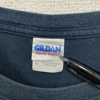 古着 used　GILDAN ギルダン　半袖バックプリントTシャツ　パイレーツ　スカル　海賊　ドクロイラスト　XLサイズ