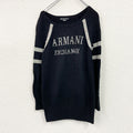 ARMANI EXCHANGE　アルマーニ エクスチェンジ　コットン二ットセーター　デカロゴ　黒　ブラック　Mサイズ　