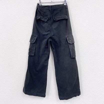 CLEL　クレイル　M-47タイプ　ミリタリーフレアカーゴパンツ　フェード　黒　ブラック　Lサイズ　