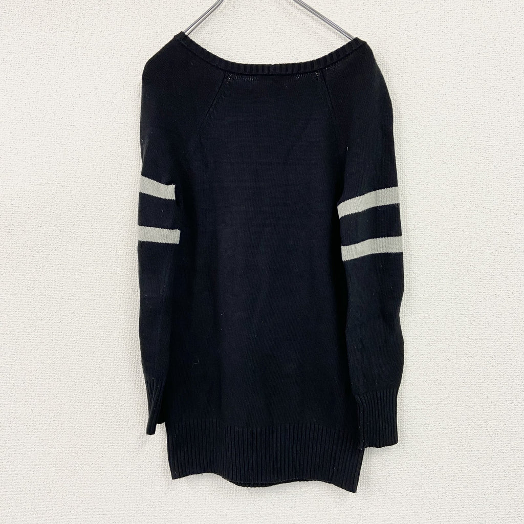 ARMANI EXCHANGE　アルマーニ エクスチェンジ　コットン二ットセーター　デカロゴ　黒　ブラック　Mサイズ　