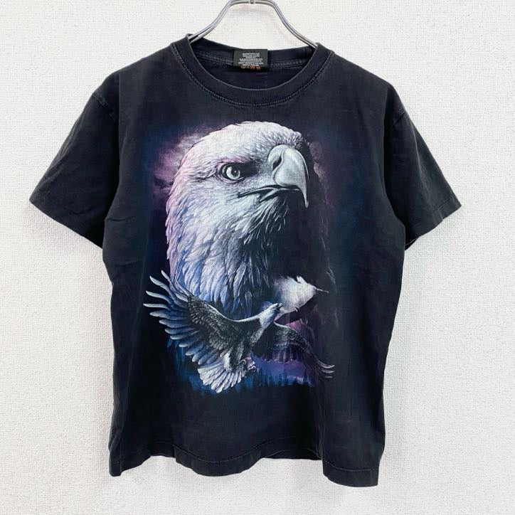 90s～　Rock Chang　半袖Tシャツ　アニマルT　鳥　ヴィンテージ　黒　ブラック　Mサイズ