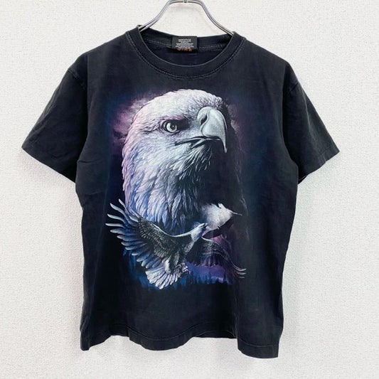 90s～　Rock Chang　半袖Tシャツ　アニマルT　鳥　ヴィンテージ　黒　ブラック　Mサイズ