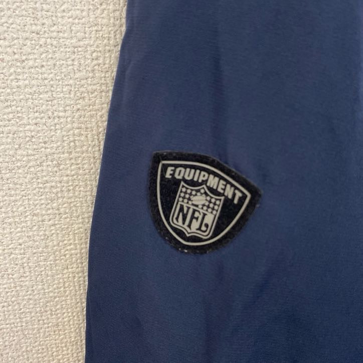 古着 used　NFL エヌエフエル　アノラックパーカー　長袖ナイロンプルオーバー　刺繡　ワッペン　アメフト　ネイビー　XLサイズ