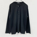 M.BOARD　ワッフルヘンリーネックTシャツ　長袖Tシャツ　黒　ブラック　Lサイズ
