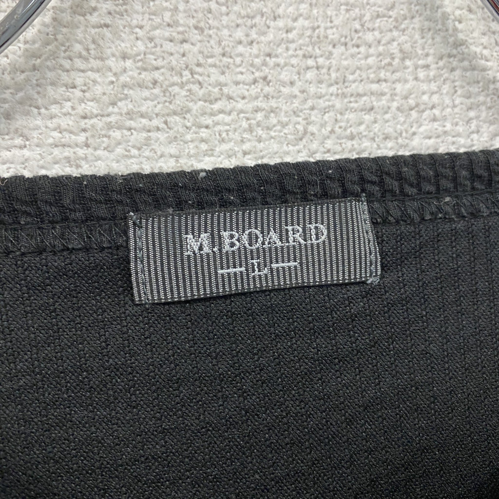 M.BOARD　ワッフルヘンリーネックTシャツ　長袖Tシャツ　黒　ブラック　Lサイズ