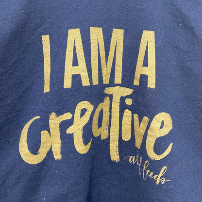 GILDAN　スウェット/トレーナー　I AM A creaTive　紺　ネイビー　Lサイズ