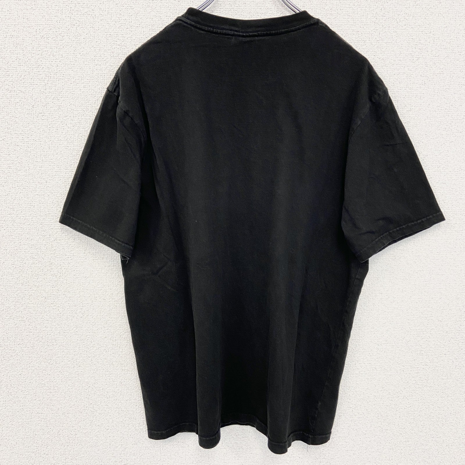 古着 used　T-BAR　半袖ワンポイント刺繍Tシャツ　Alien エイリアン　胸ポケット　黒　ブラック　クルーネック　Lサイズ