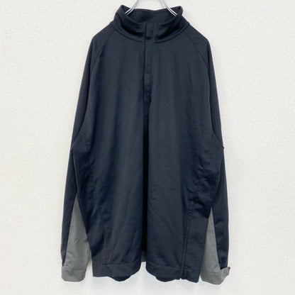 古着 used　NIKE GOLF 　アノラックパーカー　長袖ナイロンプルオーバー　スウッシュロゴ　シンプル　黒　XXLサイズ