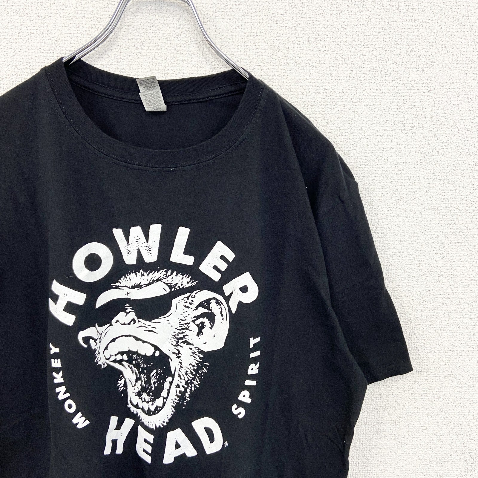 古着 used　GILDAN ギルダン　半袖プリントTシャツ　Howler Head ハウラーヘッド　黒　ブラック　Lサイズ