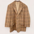 LANDSEND　ランズエンド　Harris Tweed　ハリスツイード　テーラードジャケット　チェック柄　ブラウン