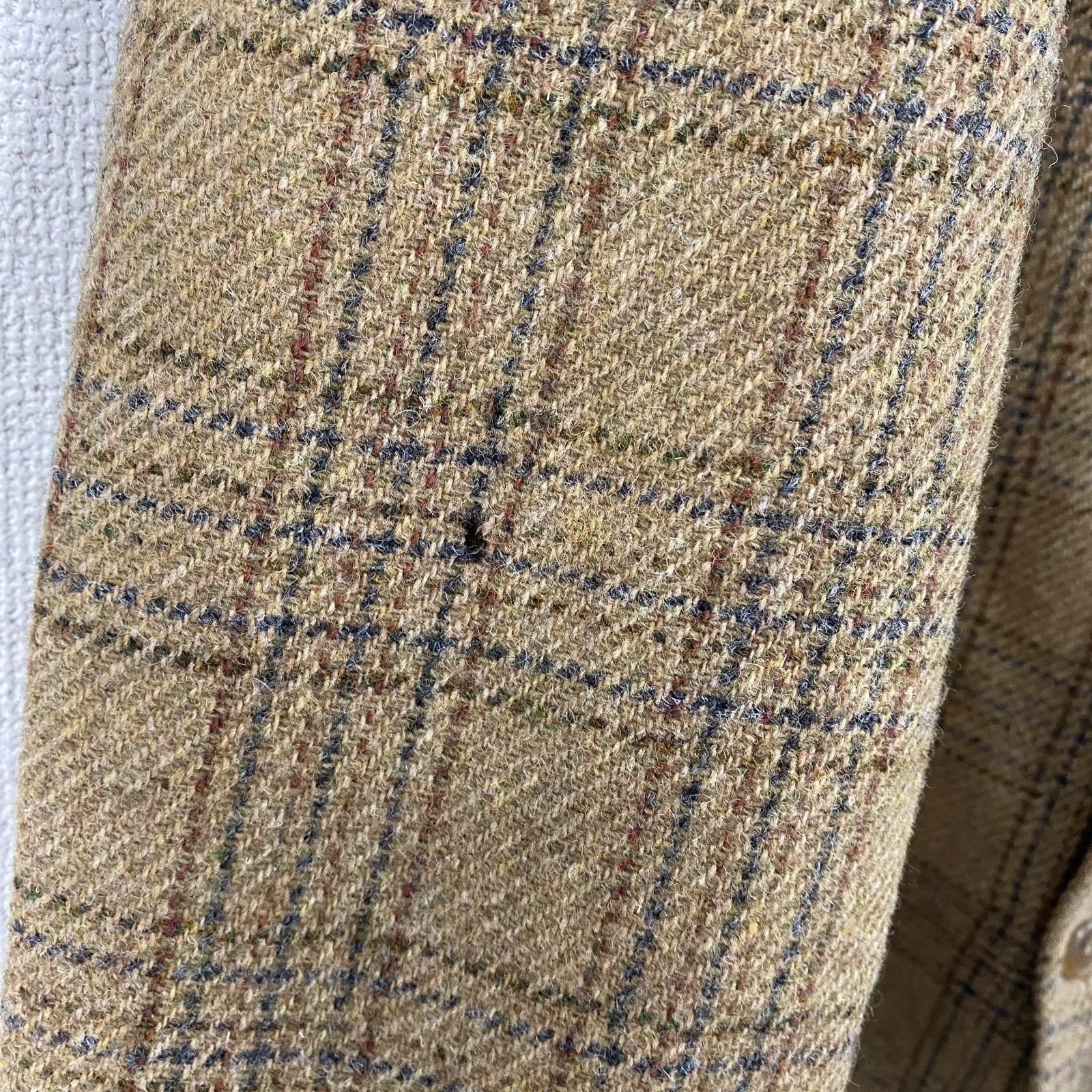 LANDSEND　ランズエンド　Harris Tweed　ハリスツイード　テーラードジャケット　チェック柄　ブラウン