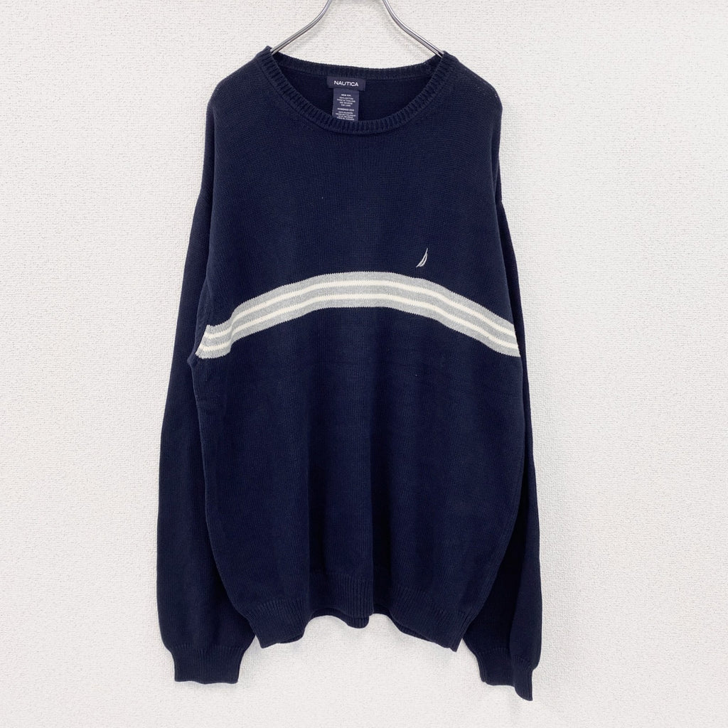 NAUTICA　ノーティカ　コットンニットセーター　紺　ネイビー　2XLサイズ