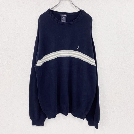 NAUTICA　ノーティカ　コットンニットセーター　紺　ネイビー　2XLサイズ
