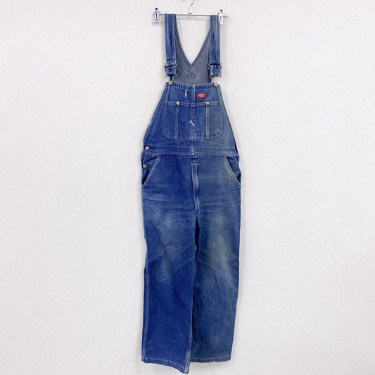 Dickies　ディッキーズ　デニムオーバーオール/つなぎ　縦落ち　ジップフライ　インディゴ　W32サイズ　