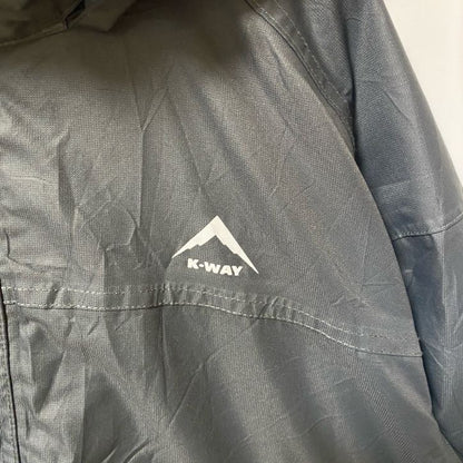 古着 used　K-WAY　長袖マウンテンパーカー　ナイロンジャケット　ワンポイントロゴプリント　アウトドア　黒　Lサイズ