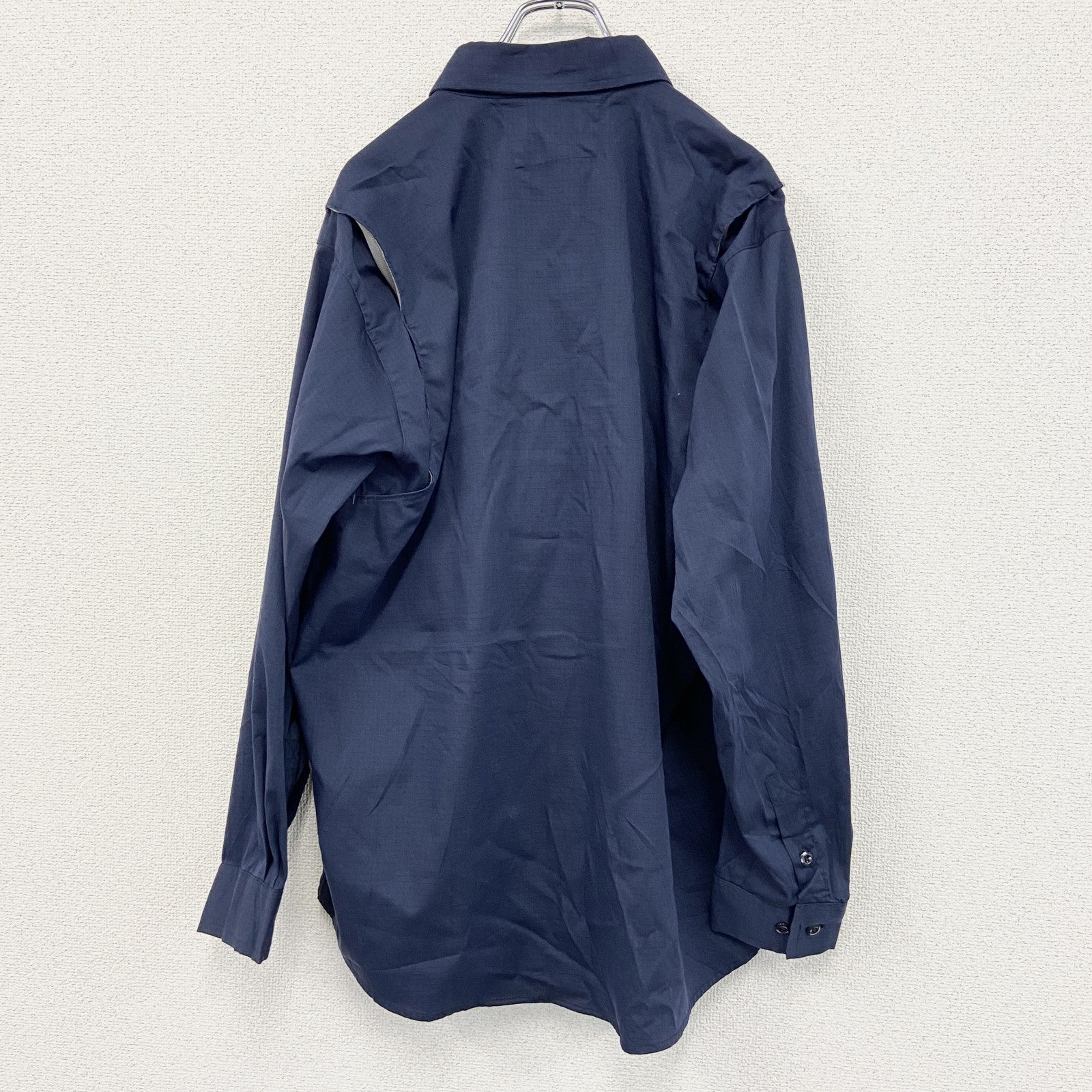 Carhartt　カーハート　長袖ワークシャツ　ボタンダウンシャツ　ダブルポケット　紺　ネイビー　Lサイズ