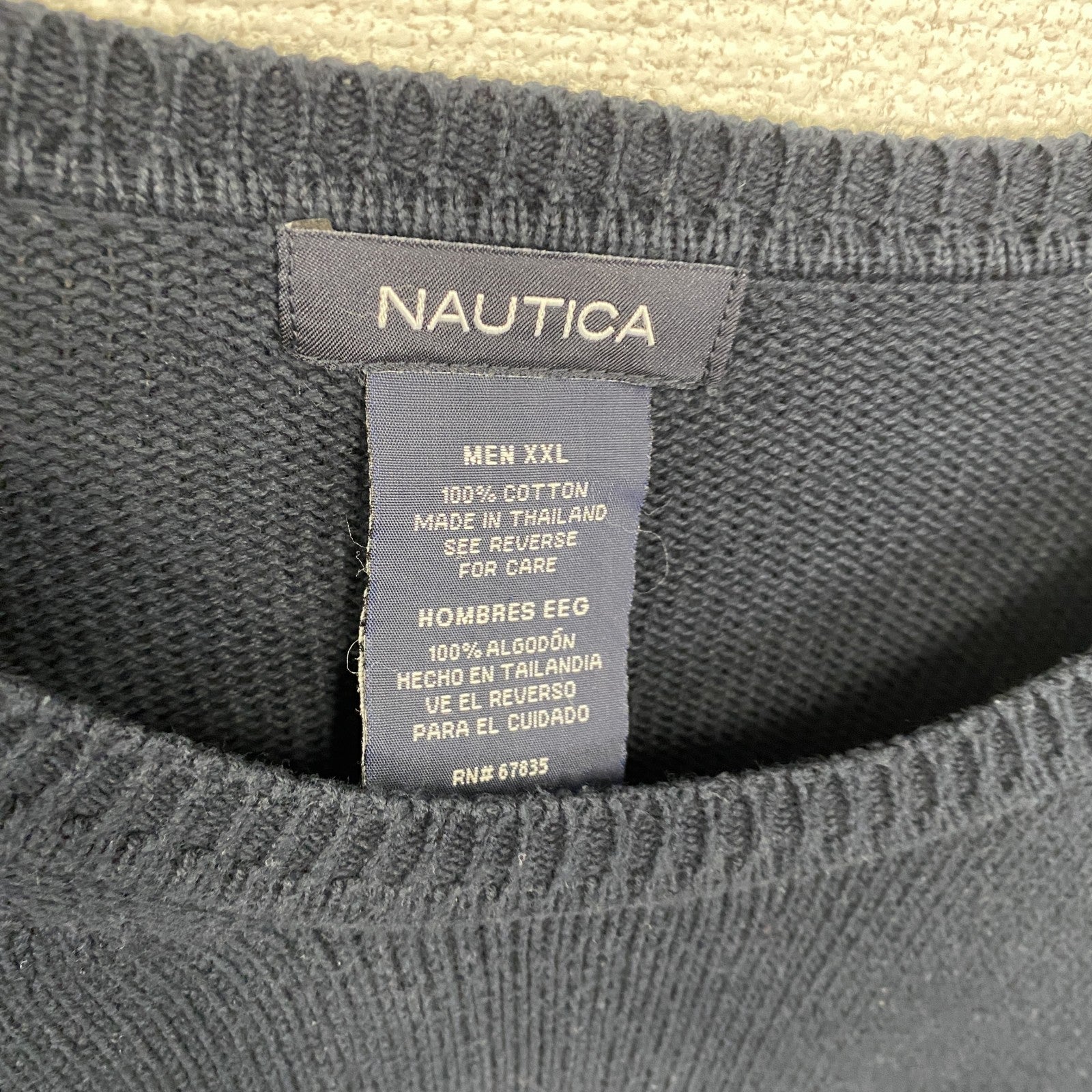 NAUTICA　ノーティカ　コットンニットセーター　紺　ネイビー　2XLサイズ