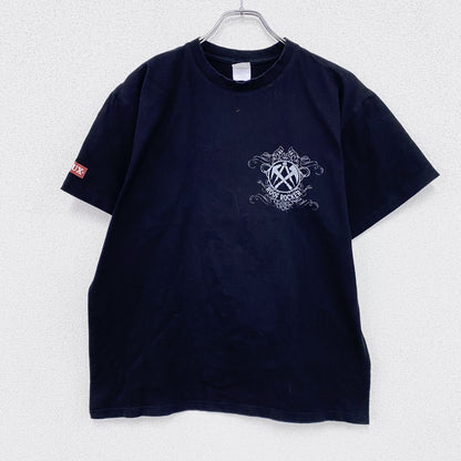 B&C　半袖プリントTシャツ　両面プリント　ROOF ROCKER　ハンマー　アーチプリント　デカロゴ　黒　ブラック　Mサイズ