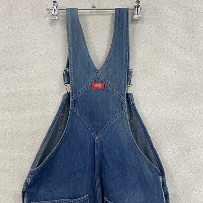 Dickies　ディッキーズ　デニムオーバーオール/つなぎ　縦落ち　ジップフライ　インディゴ　W32サイズ　