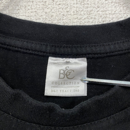 B&C　半袖プリントTシャツ　両面プリント　ROOF ROCKER　ハンマー　アーチプリント　デカロゴ　黒　ブラック　Mサイズ
