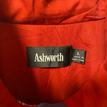 古着 used　Ashworth　長袖ナイロンジャケット　ハイネックアウター　ワンポイント刺繍　ゴルフ　バイカラー　Lサイズ