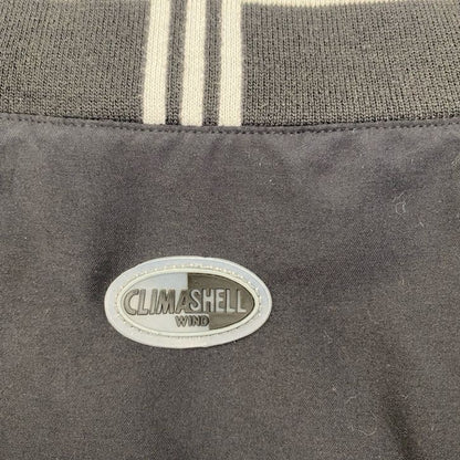 adidas アディダス　長袖ナイロンプルオーバー　ロゴ刺繡　ノームコア　スリーストライプス　黒　XLサイズ