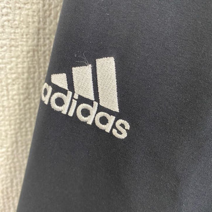 adidas アディダス　長袖ナイロンプルオーバー　ロゴ刺繡　ノームコア　スリーストライプス　黒　XLサイズ